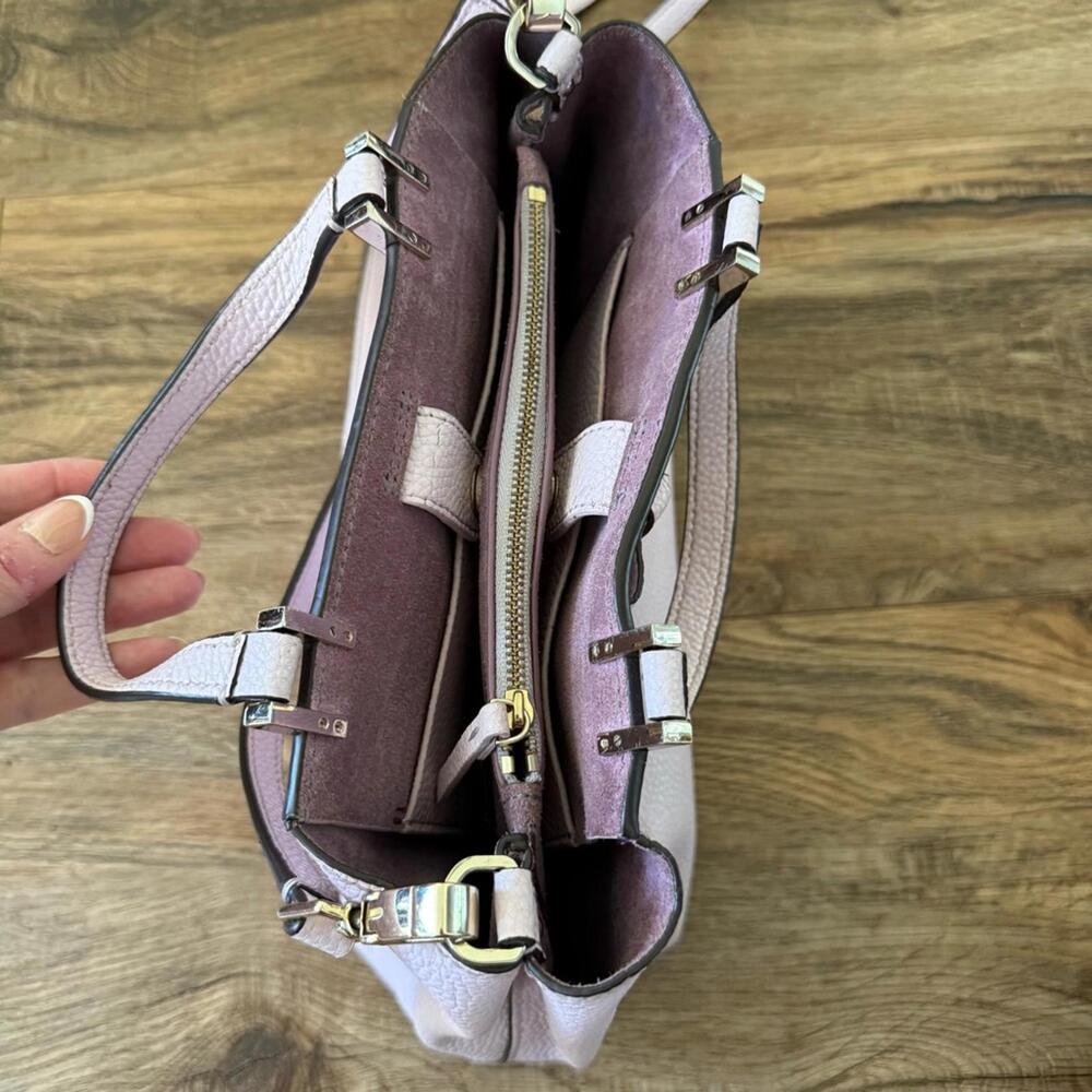 KATE SPADE Lavender Leather Gwyn Pershing Street Convertible Satchel Bag EUC - Picture 8 of 14